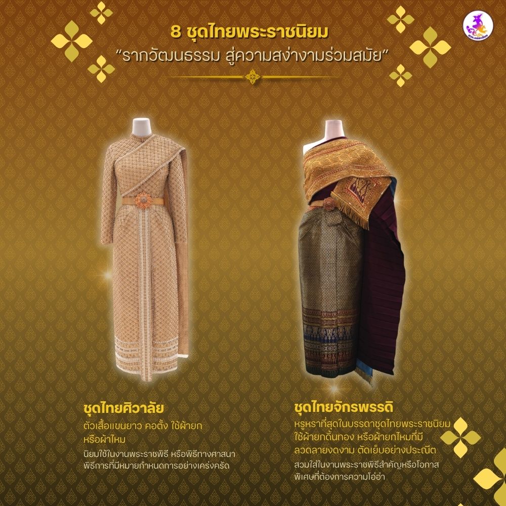 8 ชุดไทยพระราชนิยม &ldquo;รากวัฒนธรรม สู่ความสง่างามร่วมสมัย&rdquo;